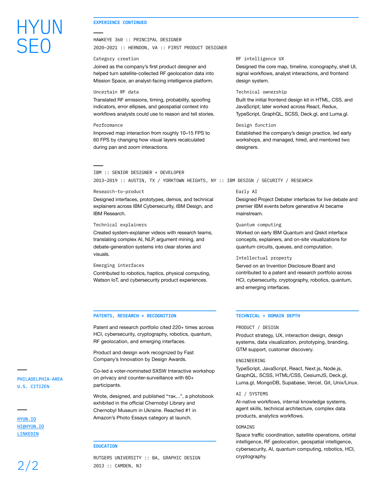 Preview of Hyun Seo resume page 2